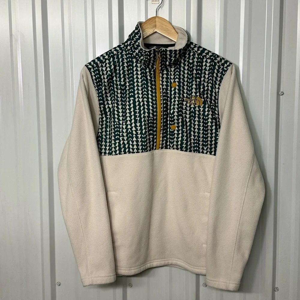 The North Face Fleece Pullover Geometric Print 1/2 Zip Mens Small Athleisure